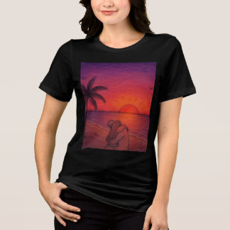 Triblenda Camiseta de playa puesta de sol tropical | Estétic