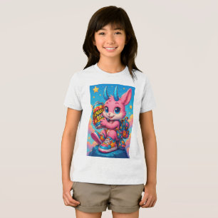 Triblenda Camiseta de poder de conejo colorido para niños