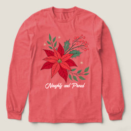 Triblenda Camiseta de Poinsettia traviesa y orgullosa