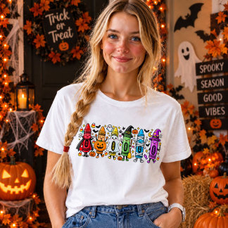 Triblenda Camiseta De Profesor De Crayón De Halloween Profes