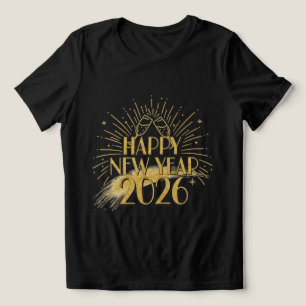 Triblenda Camiseta de purpurina 'Feliz Año Nuevo 2026' para 