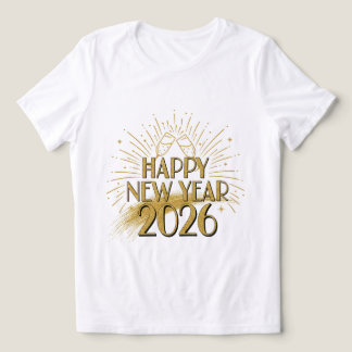 Triblenda Camiseta de purpurina 'Feliz Año Nuevo 2026' para 