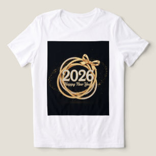 Triblenda Camiseta de purpurina Feliz Año Nuevo 2026 para mu