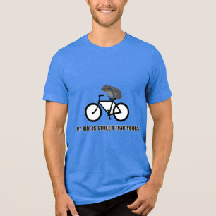 Triblenda Camiseta de rana divertida en bicicleta   Animal d