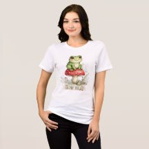 Camiseta de rana linda en hongo | Camiseta de rana
