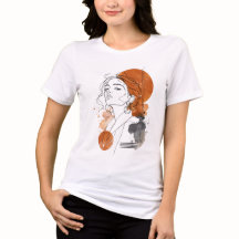 Camiseta de retrato de arte de línea minimalista |