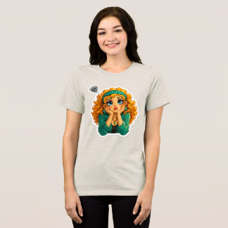 Triblenda Camiseta de Rosie Max Cartoon Girl – Naranja rizad