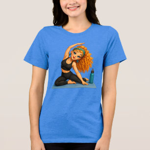Triblenda Camiseta de Rosie Max Cartoon Girl – Naranja rizad