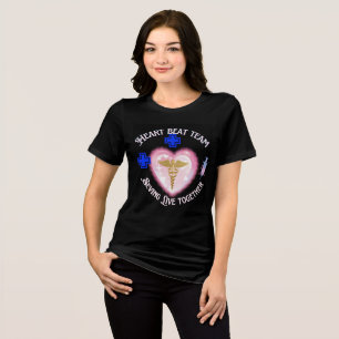 Triblenda camiseta de salvar vidas juntos, diseño de caduceo