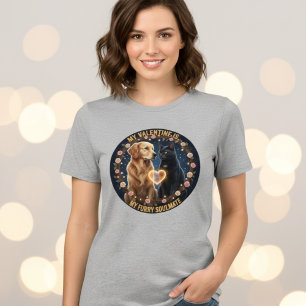 Triblenda Camiseta de San Valentín de Mujer Perro Gato Alma 
