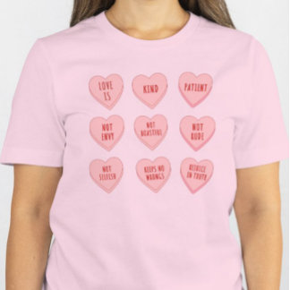 Triblenda Camiseta de San Valentín inspirada en la fe con co