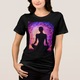 Triblenda Camiseta de silueta meditadora - Mandala espiritua