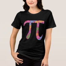 Camiseta de símbolo Pi floral colorido de primaver