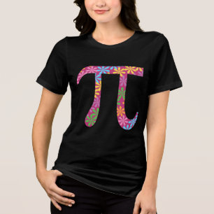 Triblenda Camiseta de símbolo Pi floral colorido de primaver