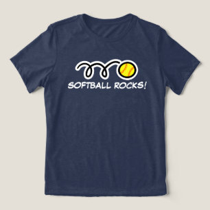 Triblenda Camiseta de Softball rocks para mujeres y niñas
