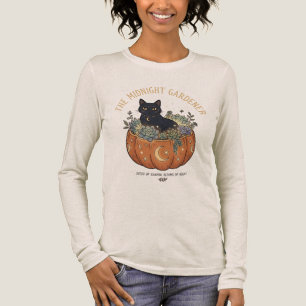 Triblenda Camiseta de suculentas de calabaza gato negro para
