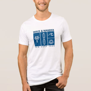 Triblenda Camiseta de surf costera WAVE & WANDER