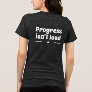 Triblenda Camiseta de texto de fuerza silenciosa y progresiv