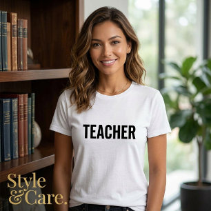 Triblenda Camiseta de texto personalizada para MAESTRAS Bell