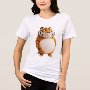 Triblenda Camiseta de Tigre Naranja Gruesa Camiseta Linda