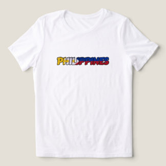 Triblenda Camiseta de tipografía de la bandera de Filipinas