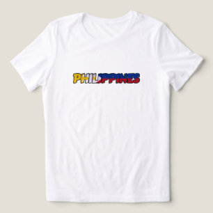 Triblenda Camiseta de tipografía de la bandera de Filipinas
