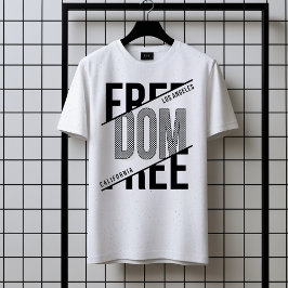 Triblenda Camiseta de tipografía de libertad - estilo urbano