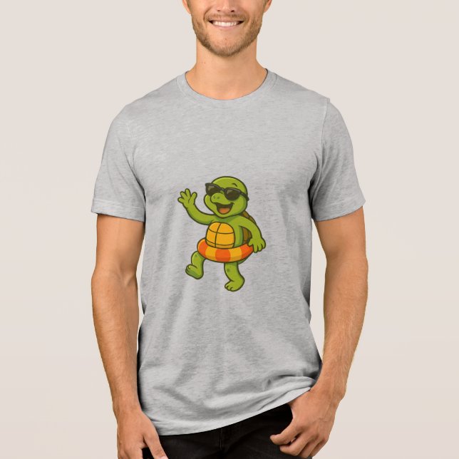 Triblenda Camiseta de tortuga fría - Inspirada en el océano (Anverso)
