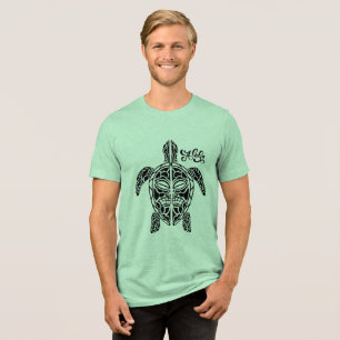 Triblenda Camiseta de tortuga hawaiana masculina