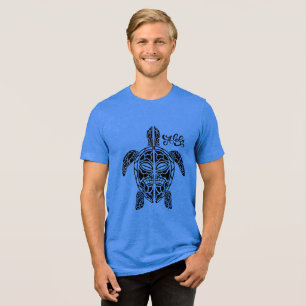Triblenda Camiseta de tortuga hawaiana masculina