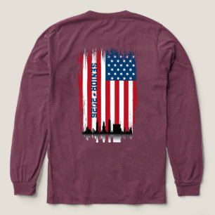 Triblenda Camiseta de último año de la bandera estadounidens