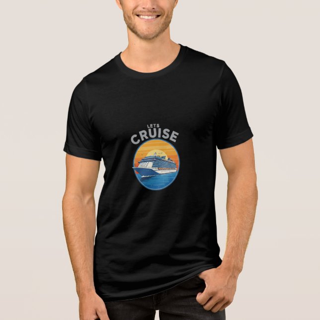 Triblenda Camiseta de vacaciones de crucero retro (Anverso)