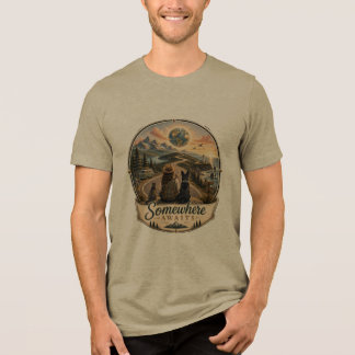 Triblenda Camiseta de viaje aventura escénica en algún lugar