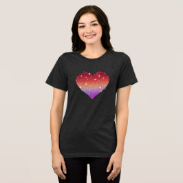 Triblenda Camiseta del corazón del arco iris