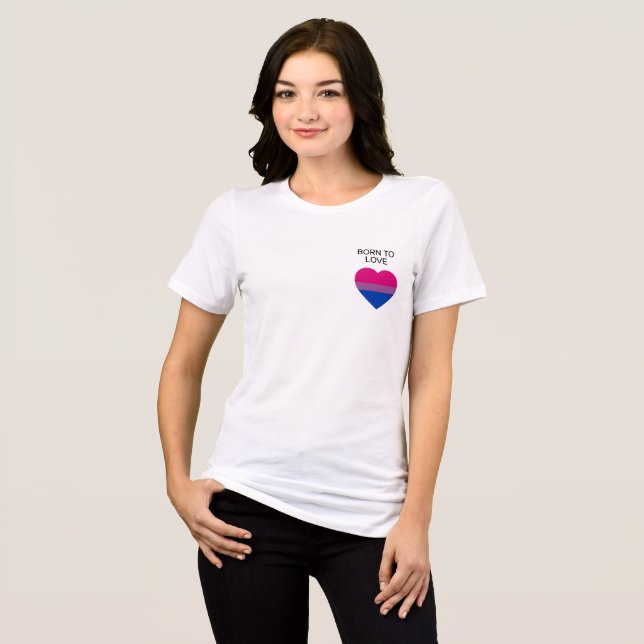 Triblenda Camiseta del corazón del orgullo bisexual (Anverso Completo)