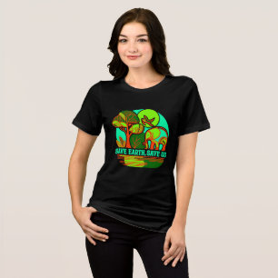 Triblenda Camiseta del Día de la Tierra del Elefante Salva l