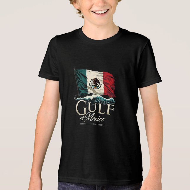 Triblenda Camiseta del Golfo de México con bandera mexicana  (Anverso)