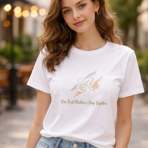 Triblenda Camiseta del primer día de la madre - Arte de líne