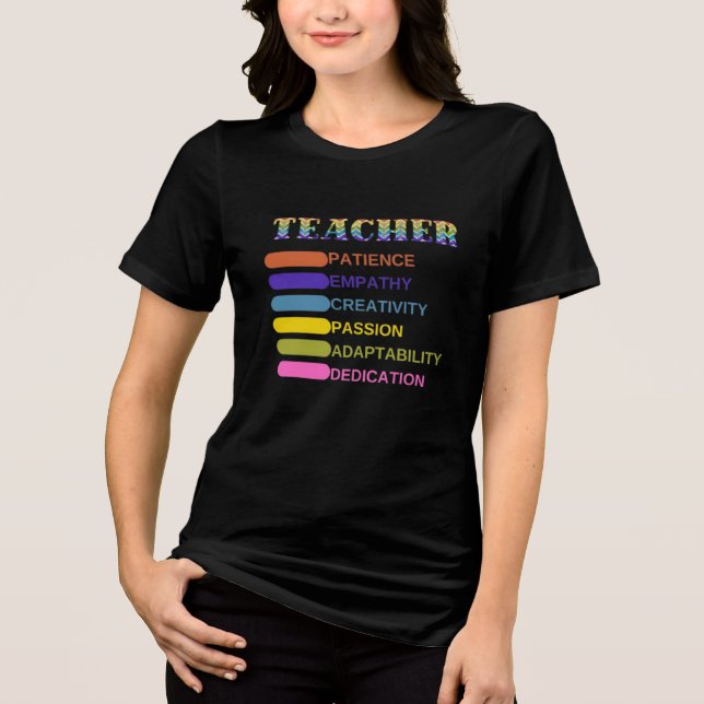Triblenda Camiseta del profesor de superpotencia: Empoderand (Anverso)