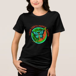 Triblenda Camiseta Día de la Tierra Limpia Feliz
