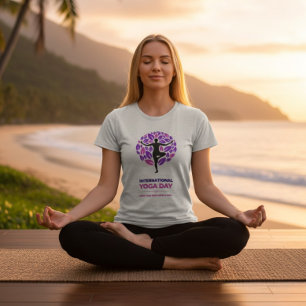 Triblenda Camiseta Día Internacional del Yoga Postura del Ár