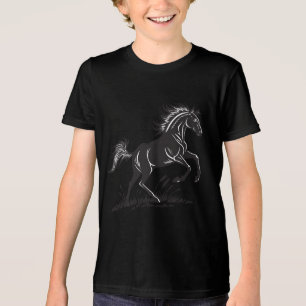 Triblenda Camiseta dinámica de niños con silueta de caballo