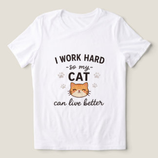 Triblenda Camiseta Divertida Amante de Gatos Trabajador Duro