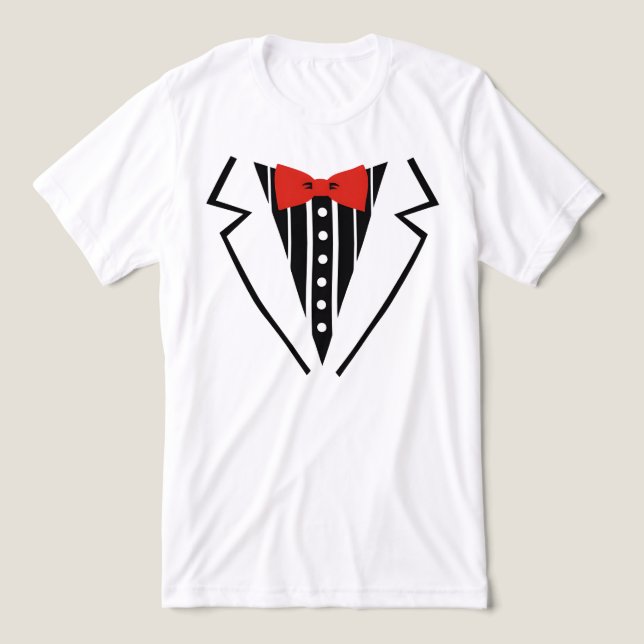 Triblenda Camiseta divertida con estampado de esmoquin (Diseño delantero )