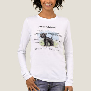 Triblenda Camiseta divertida de anatomía de Schnauzer negro