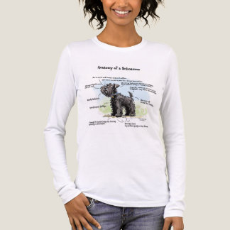 Triblenda Camiseta divertida de anatomía de Schnauzer negro 