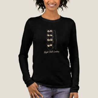 Triblenda Camiseta divertida de búho nocturno cargando turno