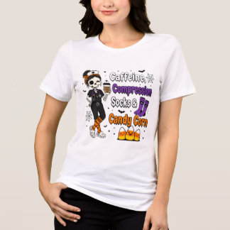 Triblenda Camiseta divertida de enfermera esqueleto de Hallo