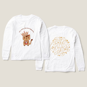 Triblenda Camiseta divertida de gato amante del café