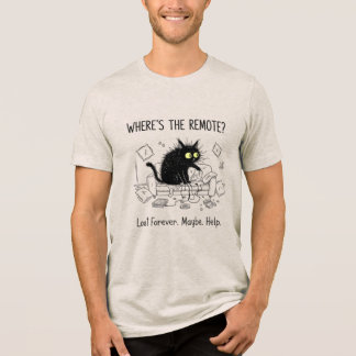 Triblenda Camiseta divertida de gato con el mando a distanci